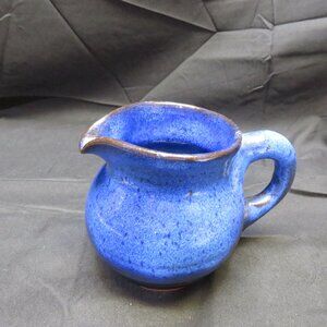 Harding Black 1989 Rare Tall Texas Blue Ceramic Pottery Pitcher